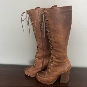 Jeffery Campbell Denton Leather Tall Lace Up Boots Women’s size 8.5